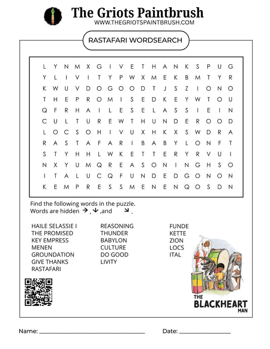 Rastafari Wordsearch